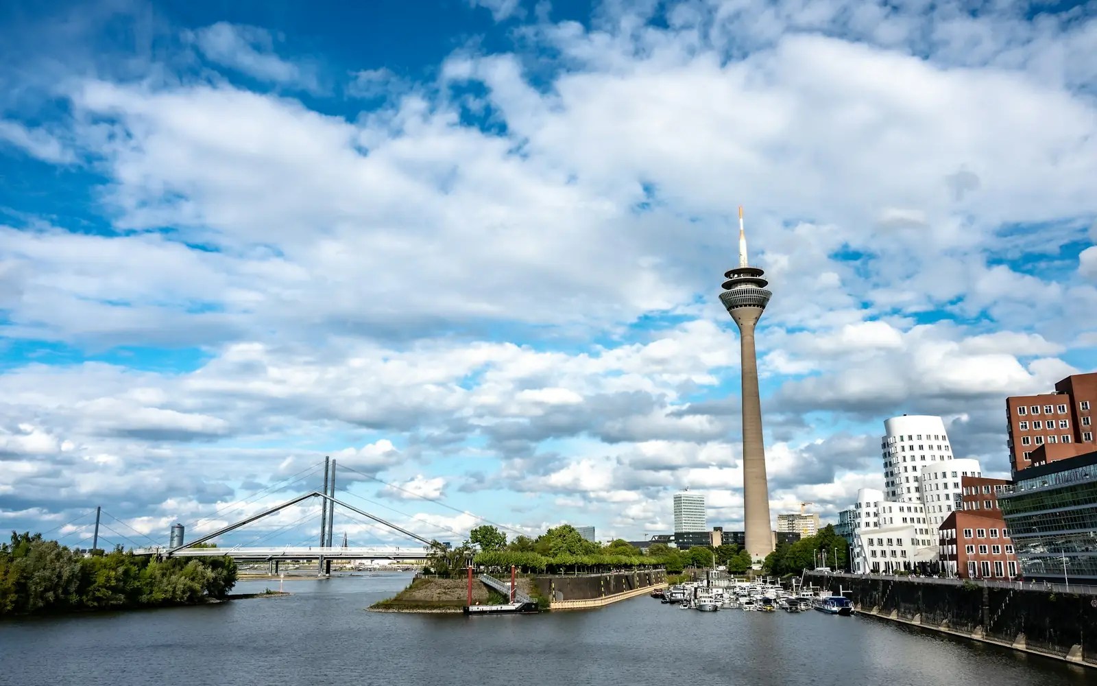 Düsseldorf mit Rheinturm und Medienhafen